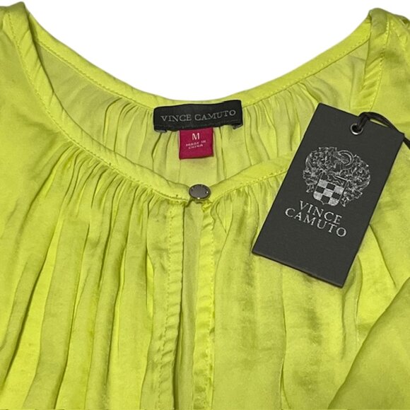 VINCE CAMUTO "Island Lime" Yellow Sleeveless Keyhole Cutout Top Size M NWT - Picture 13 of 15